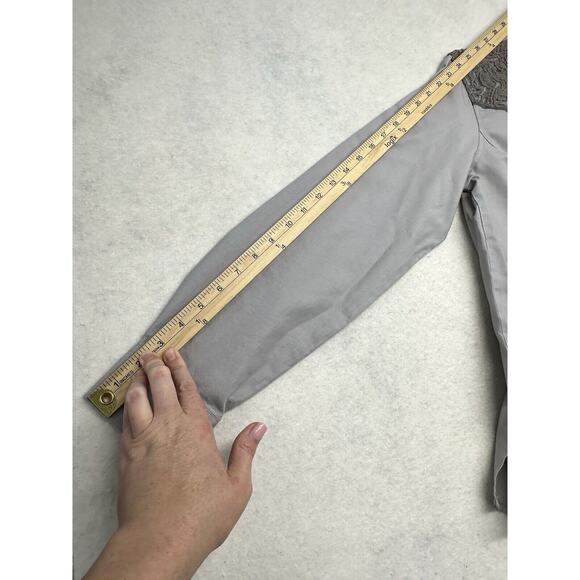 Noble Outfitters Shirt Womens‎ Medium Long Sleeve Button Up Gray Bluegrass Lace - Picture 7 of 10